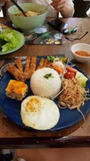 Grilled pork with rice platter.
